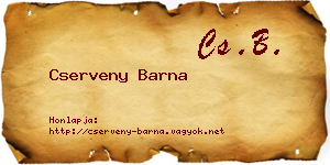 Cserveny Barna névjegykártya