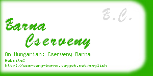 barna cserveny business card